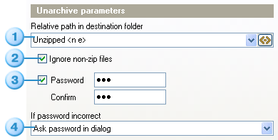 Unarchive parameters
