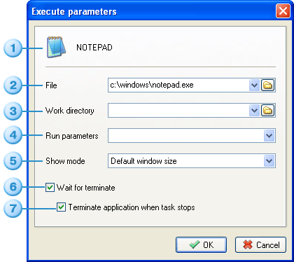 Action execute parameters