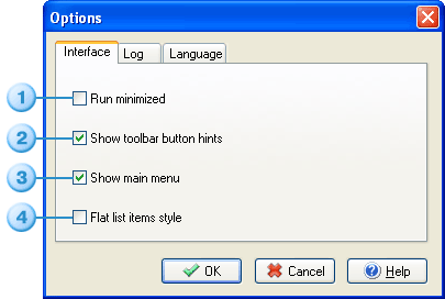 Program options, Iterface Tab