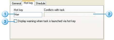 Task Parameters, Hot key